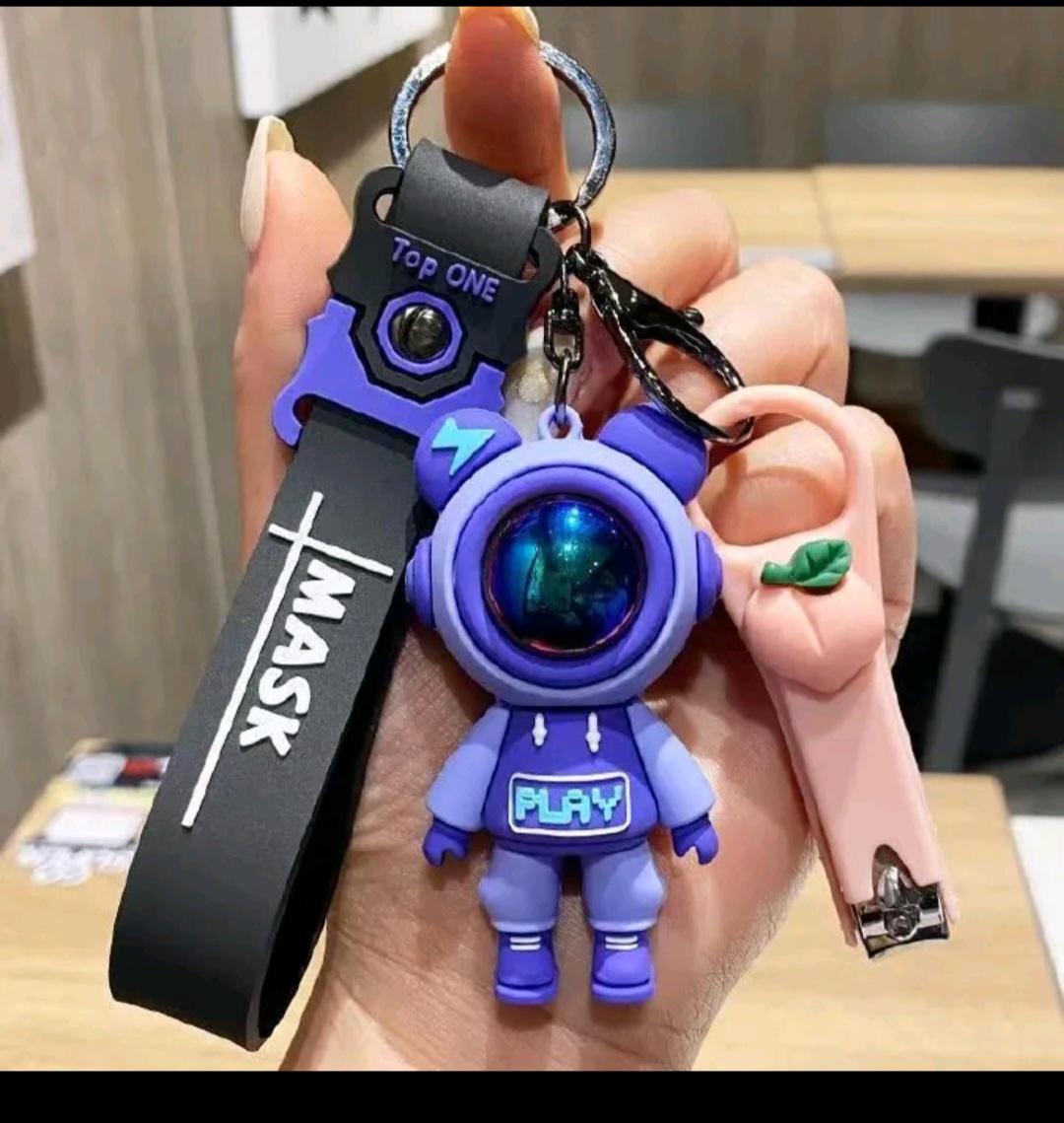 Cartoon Cool sapce man KeyChain bag charm Lobster Claw Clasps easy hang on bags Creative Universe Astronaut Pilot Bear Car Keychain Key-ring Student School Bag Pendant Small Gift keyrings key chains