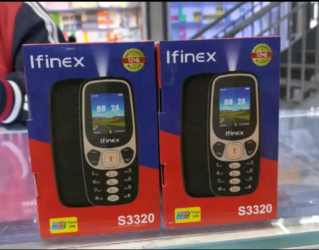 IFINEX S3320 THREE SIM CARD SCREEN 1.77’’ BATTERY 1200MAH LED TORCH FM WIRELESS RADIO VIBRATION 1 YEAR WARRANTY KABAMBE/MULIKA MWIZI PHONES ON OFFER BUTTON MOBILE