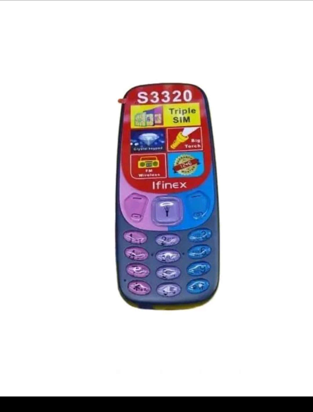 IFINEX S3320 THREE SIM CARD SCREEN 1.77’’ BATTERY 1200MAH LED TORCH FM WIRELESS RADIO VIBRATION 1 YEAR WARRANTY KABAMBE/MULIKA MWIZI PHONES ON OFFER BUTTON MOBILE