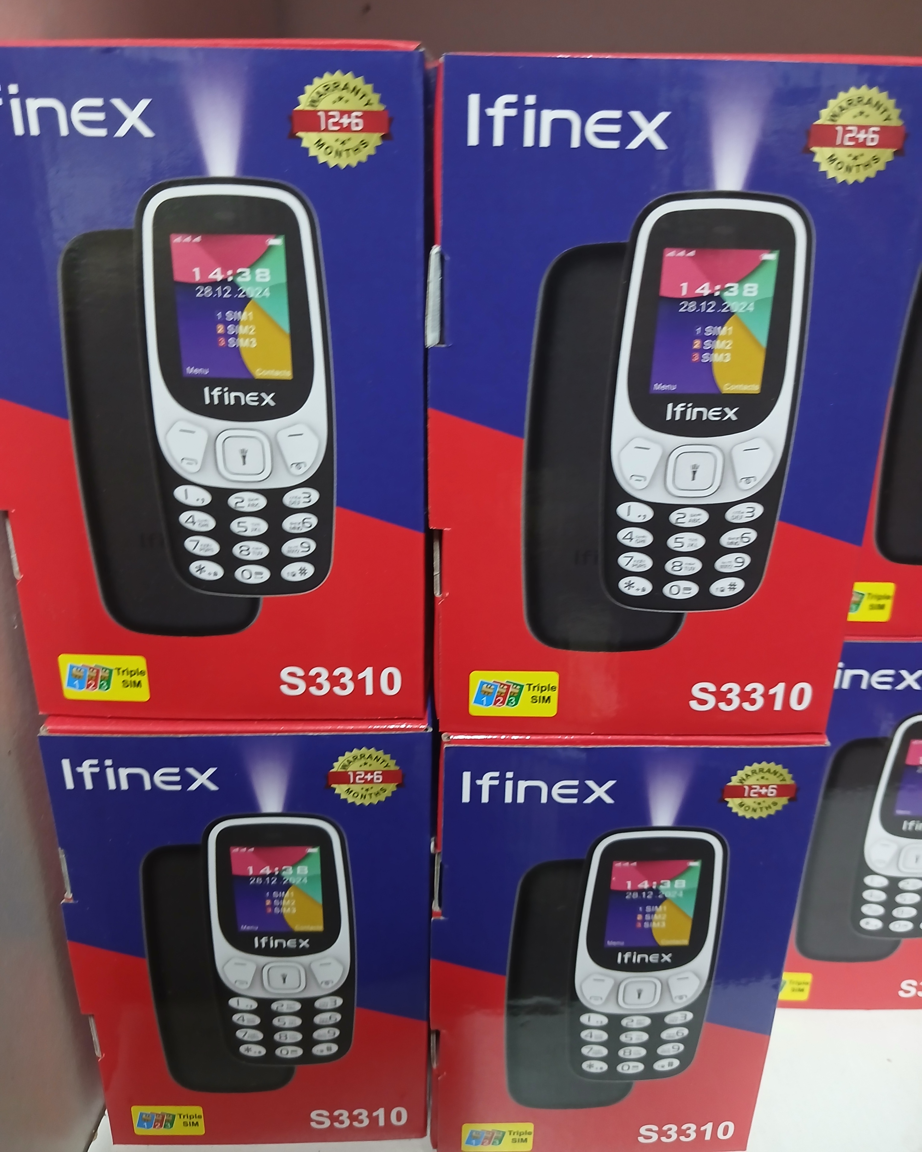 Original IFINEX S3320 THREE SIM CARD SCREEN 1.77’’ BATTERY 1200MAH LED TORCH FM WIRELESS RADIO VIBRATION 1 YEAR WARRANTY KABAMBE/MULIKA MWIZI PHONES ON OFFER BUTTON MOBILE