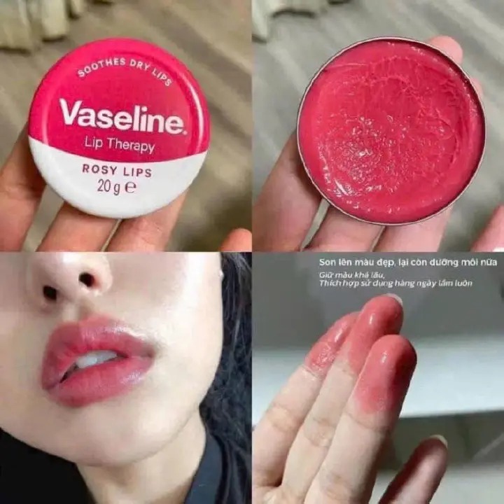 Vaseline Lip Therapy Rosy Lips Pink Balm 20g Moisturizing Lip Care for Dry Chapped Lips Long Lasting Hydration Soft Smooth Glossy Pink Tint Lip Balm for Women Girls Daily Use.