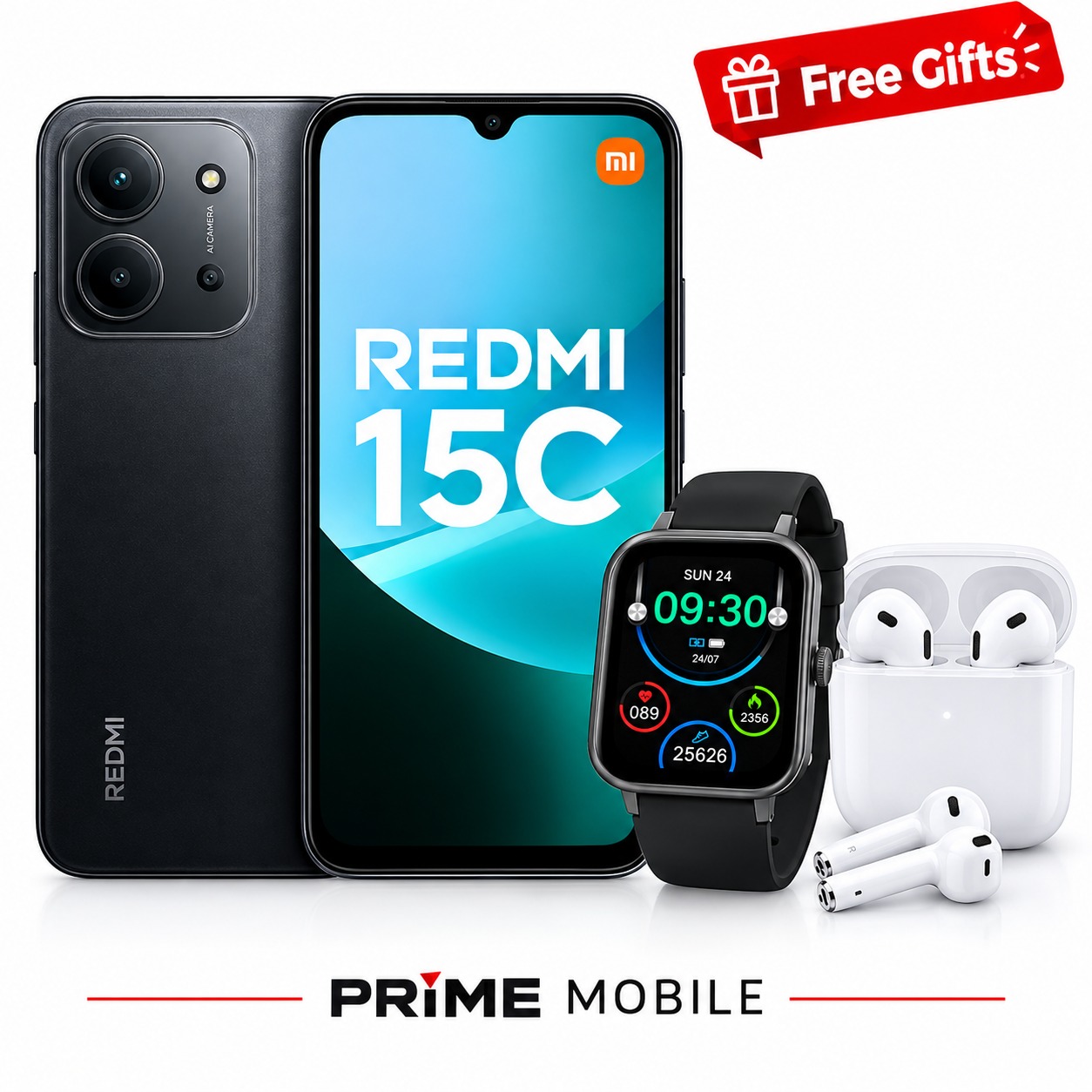 REDMI 15C 256GB Storage Upto 16GBGB(8+8) Ram 6.9'' FHD Immersive Display 50MP Main Cam +8MP front 6000mAh 33W Fast Charger Xiaomi Hyper OS Side Fingerprint Smartphone smart phones(PLUS FREE GIFTS)