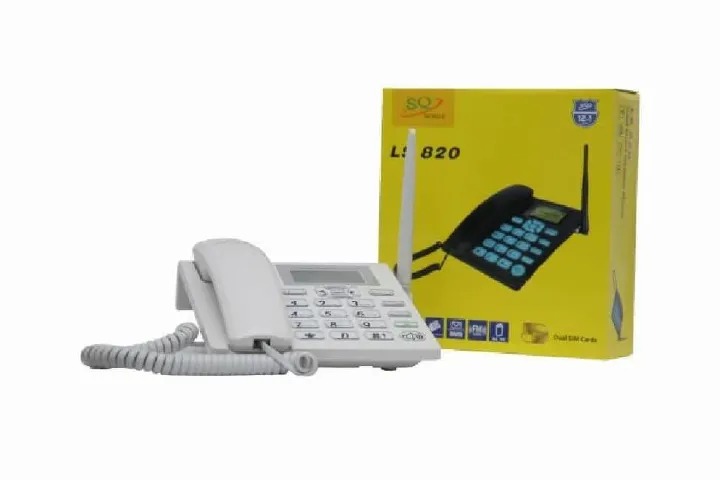 LIMITED OFFER!! SQ LS820 Desktop Wireless Phone:GSM Voice Call Function | Dual SIM | 6-Speed Dial Keys | SMS Support | FM Radio | MP3/MP4 Support | 200 Phone Entries | 3-Way Calling | Landline Phones
