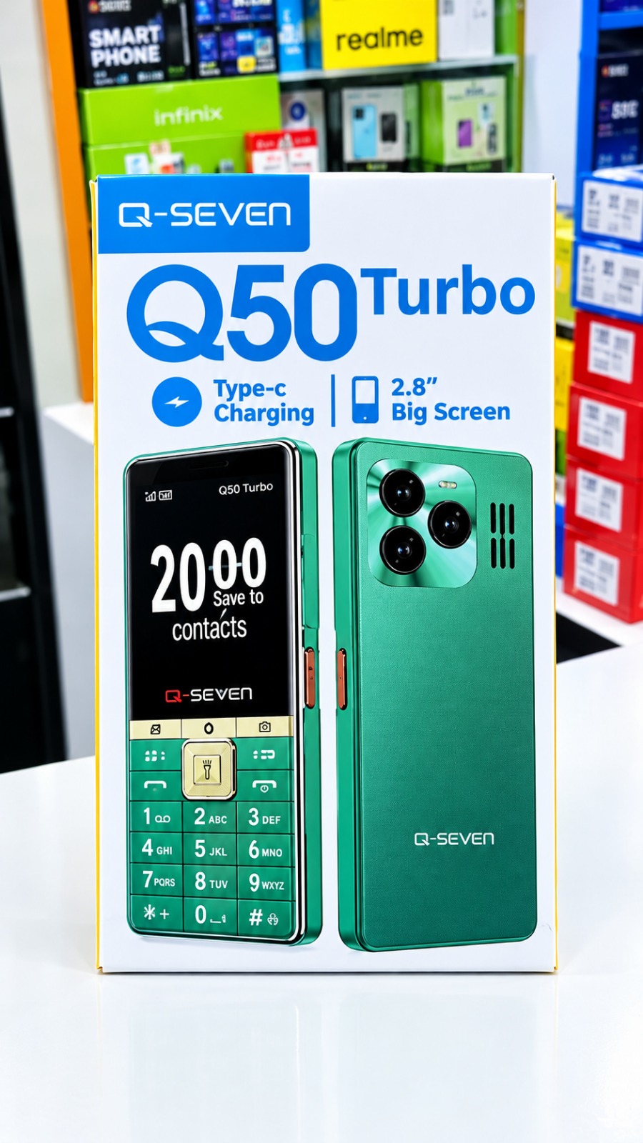 [BRAND NEW] Q-SEVEN Q50 TURBO 2.8" BIG SCREEN 4 SIM CARDS PHONE 2500mAh BATTERY WITH 3D CURVED EDGE , OPERA MINI , WIRELESS FM TYPE C CHARGING PHONE QUAD SIM CARD