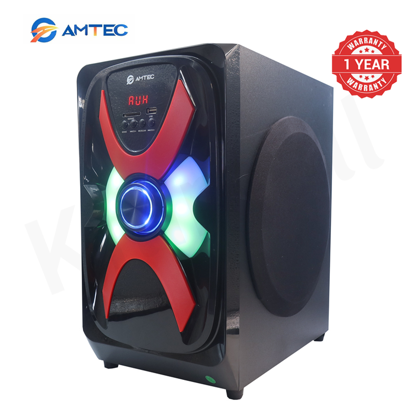 Amtec AM-701 3.1CH Multimedia Home Theater Speaker System 60W RMS 20000W PMPO Subwoofer Bluetooth FM USB SD Input   Remote Control Woofer 1 Year Warranty
