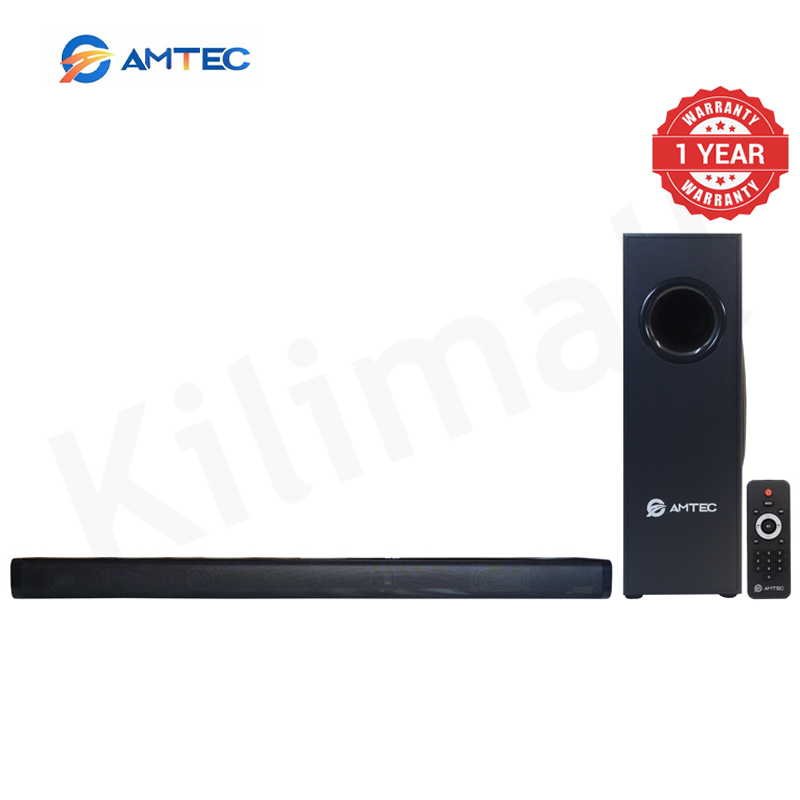 Amtec AM-03 2.1CH AC/DC Soundbar With 6.5" Subwoofer,35W RMS 15000W PMPO, Bluetooth, FM, USB/SD/AUX, Home Theater Speaker System Woofer