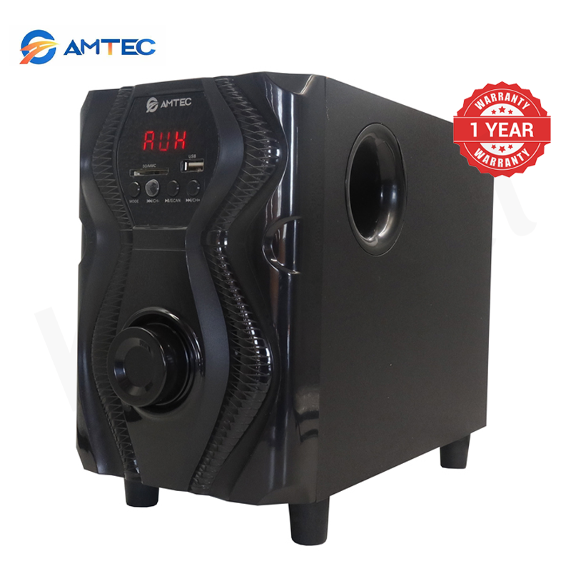 Amtec AM-018 2.1CH Bluetooth HIFI Speaker Subwoofer System, 45W RMS 3000W PMPO, 4 Inch Bass Driver, 3D Real Sound FM USB SD Home Audio Speaker Woofer