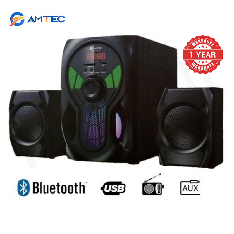 Amtec AM-107 2.1CH Home Theatre Multimedia Subwoofer, 8000W PMPO Hi-Fi Speaker System,Bluetooth FM USB SD Input,Support DVD VCD PS2 XBOX Tuner MP3 Audio 1 Year Warranty