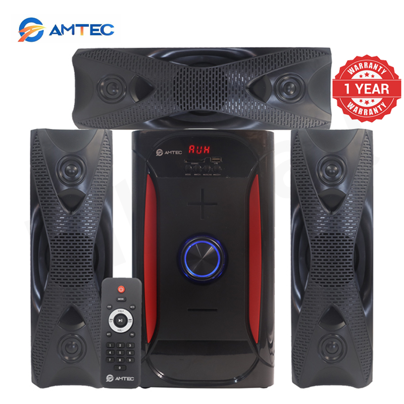 Amtec AM-314 3.1CH X‑BASS Home Theater System Woofer,Speaker System 60W RMS 12000W PMPO, Bluetooth/USB/SD, AC/DC Dual Power