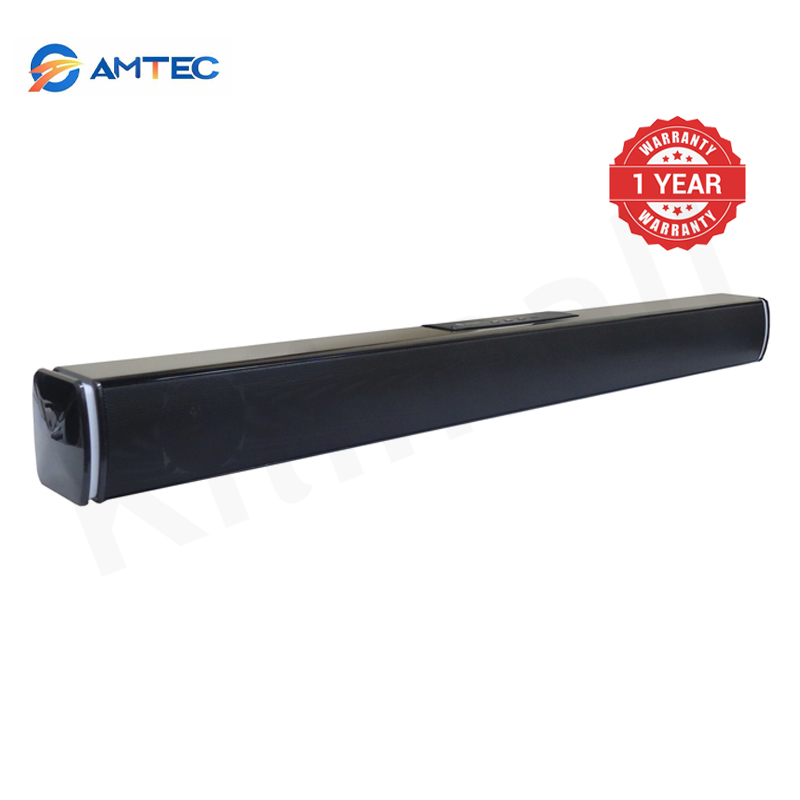 Amtec AM-04 Soundbar Home Theatre Speaker System With Wireless Subwoofer, 100W RMS 20000W PMPO, Bluetooth USB SD AUX FM, LED Display Remote Control 3D Surround AC/DC Dual Power Compatibility