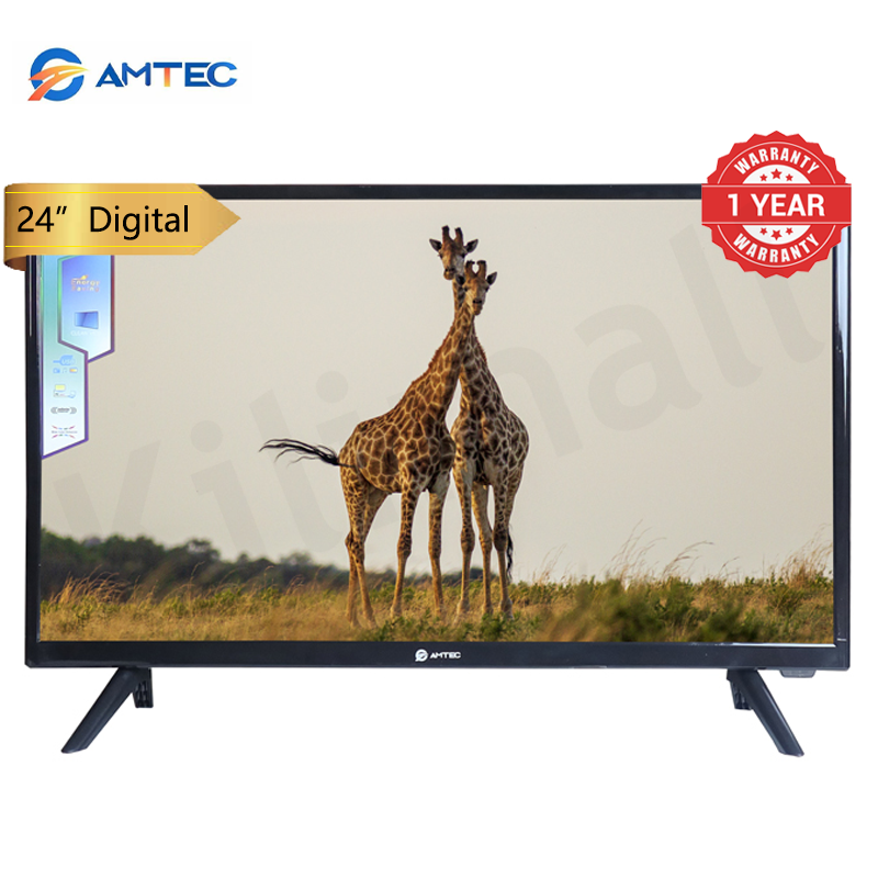 Amtec  24L12 24 inch Digital TV LED HD Display With AC/DC Power DVB-T2 Tuner and Multi-Port Connectivity With Inbuilt Decoder for Local Channels 1 Year Warranty