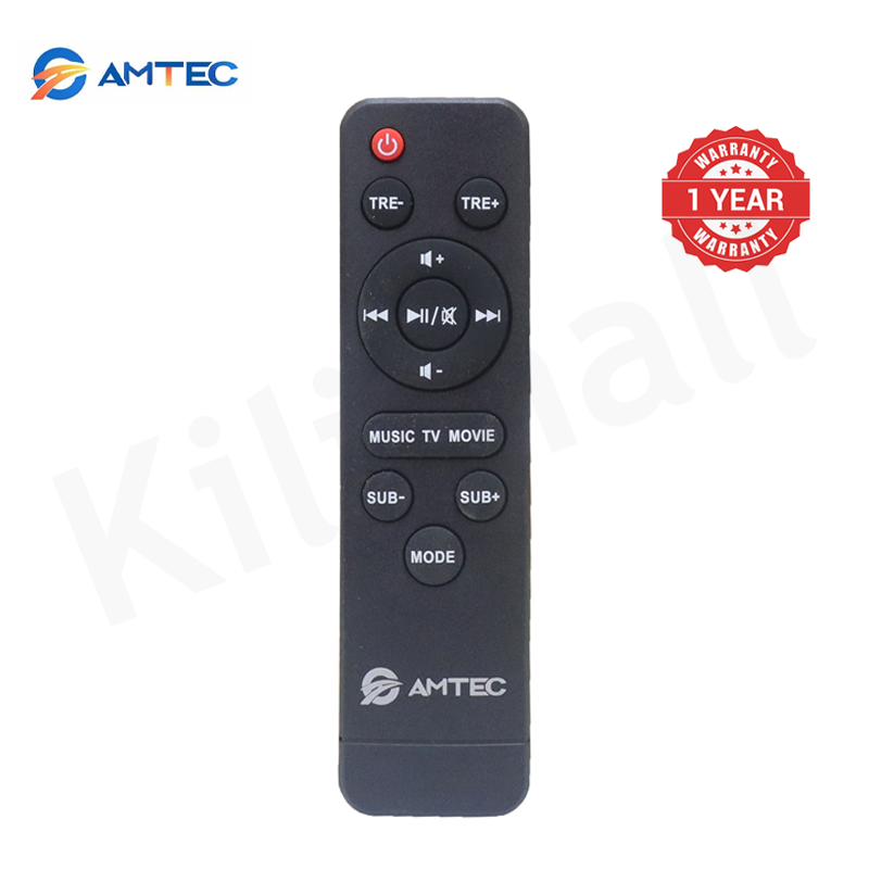 Amtec AM-04 Soundbar Home Theatre Speaker System With Wireless Subwoofer, 100W RMS 20000W PMPO, Bluetooth USB SD AUX FM, LED Display Remote Control 3D Surround AC/DC Dual Power Compatibility