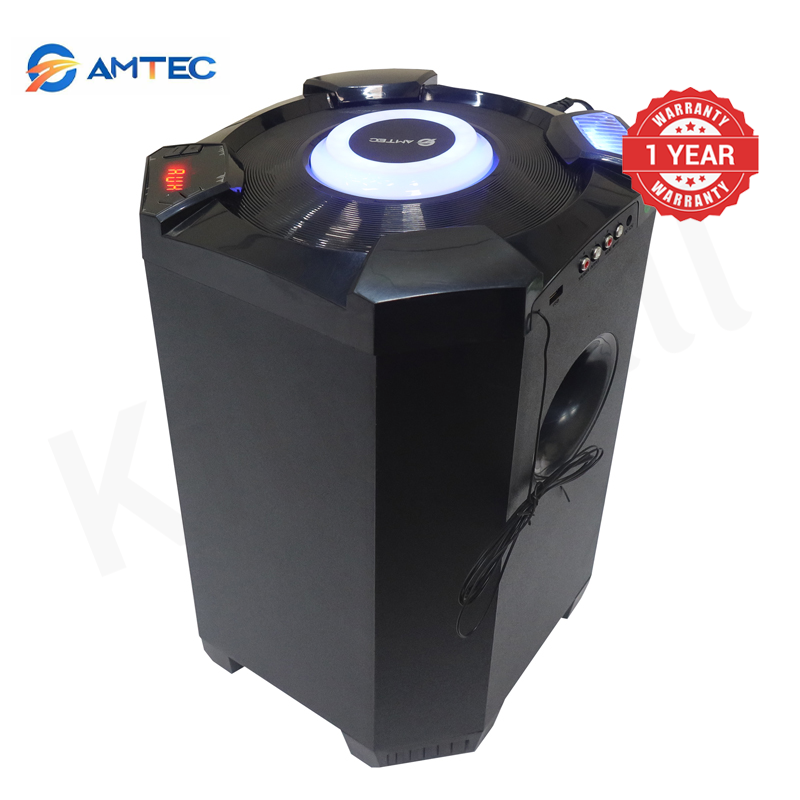 Amtec AM-006 2.1CH Home Theater Subwoofer Speaker 15000W PMPO, Built-in Powerful Amplifier, Bluetooth FM AUX USB SD BT Playback, Remote Control Compact Stylish Audio System 1 Year Warranty