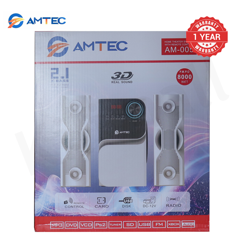AM-005 2.1CH Bluetooth HI-FI Sound Speaker System 45W RMS 8000W PMPO Subwoofer USB/SD/FM, AC/DC Dual Power, Remote Control