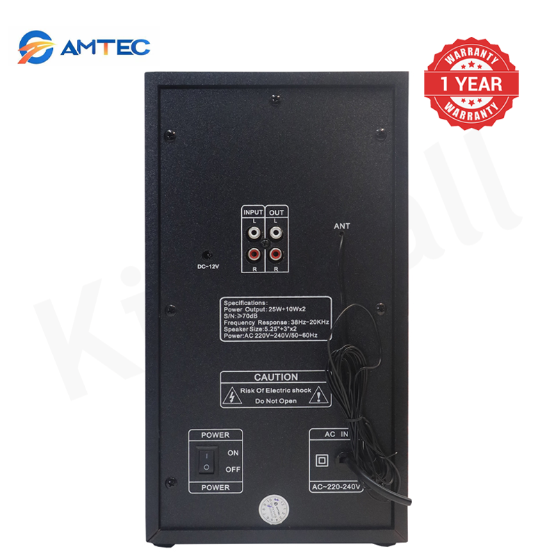 AM-005 2.1CH Bluetooth HI-FI Sound Speaker System 45W RMS 8000W PMPO Subwoofer USB/SD/FM, AC/DC Dual Power, Remote Control