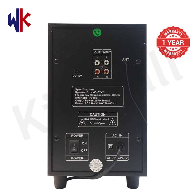 WK WK-07 2.1CH Home Theater Multimedia Speaker System Woofer, 3000W PMPO Deep Surround Bass, Bluetooth BT FM AUX USB SD Input for Music Movie Gaming 1 Year Warranty