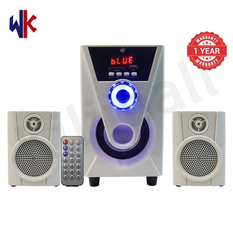 WK WK-07 2.1CH Home Theater Multimedia Speaker System Woofer, 3000W PMPO Deep Surround Bass, Bluetooth BT FM AUX USB SD Input for Music Movie Gaming 1 Year Warranty