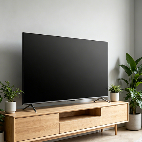 Global Star 55 Inch Frameless 4K Ultra HD Android Smart LED TV, Built-in WiFi, HDMI and USB Ports, Black Home Television, High Definition Display, Durable Entertainment TV, Fulfilled by Kilimall