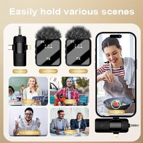 F11-2 Pro Wireless Microphone with Charging Case for iPhone, Android, and Camera – High-Performance Sound for Content Creators and Professionals