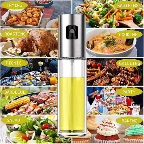 Multipurpose Kitchen Vinegar,Oil Spray Bottle Salad BBQ Kitchen Baking Roasting Cooking Glass Olive Oil Sprayer for Cooking