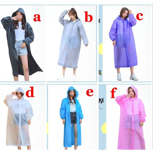 Premium Reusable EVA Raincoat for Adults - Durable Lightweight Waterproof Rain Poncho with Hood and Snap Buttons - Portable Eco-Friendly Emergency Rain Gear
