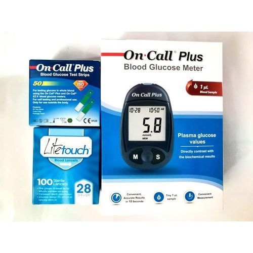On Call Plus Hot sale Blood Glucose Test machine Glucometer Blood Sugar Level Measuring Device House-Service Detector Tester
