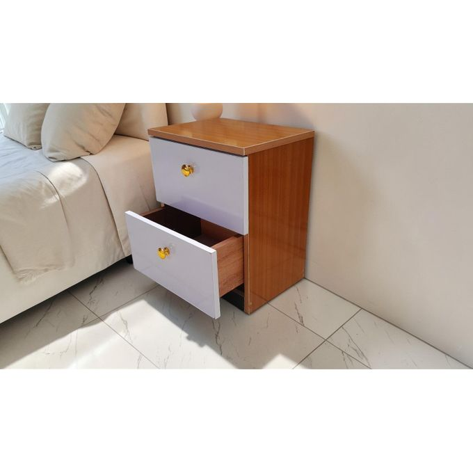 [BRAND NEW!!] Julz Bedside Drawer Modern Nightstand End Side Table Bedside Furniture Night Stand 2 Drawer Dresser Chest with Open Shelves Small Office Filing Storage Cabinet for BEDROOM