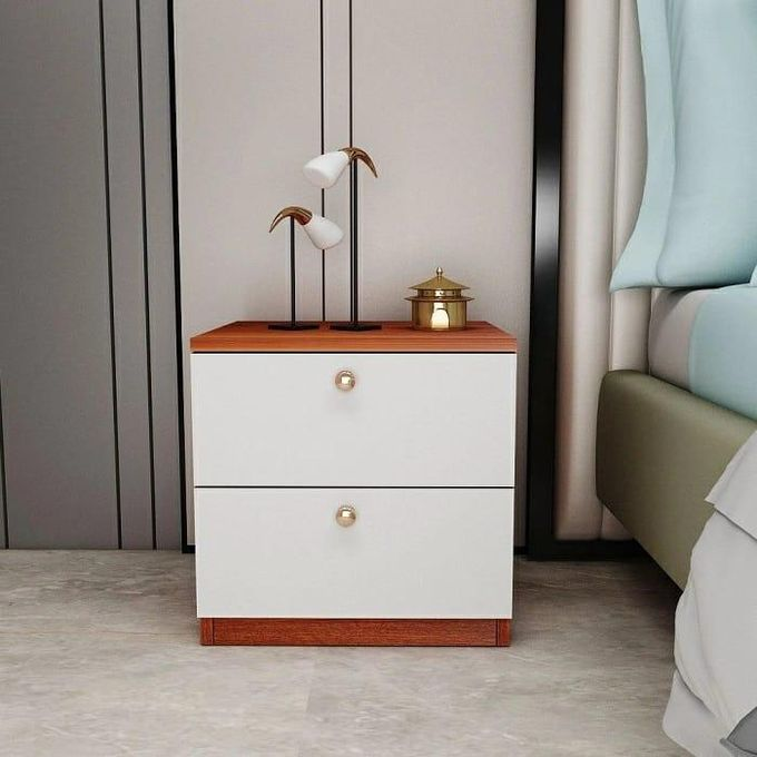 [BRAND NEW!!] Julz Bedside Drawer Modern Nightstand End Side Table Bedside Furniture Night Stand 2 Drawer Dresser Chest with Open Shelves Small Office Filing Storage Cabinet for BEDROOM