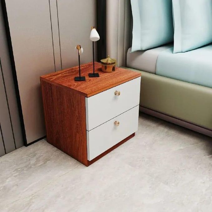 [BRAND NEW!!] Julz Bedside Drawer Modern Nightstand End Side Table Bedside Furniture Night Stand 2 Drawer Dresser Chest with Open Shelves Small Office Filing Storage Cabinet for BEDROOM
