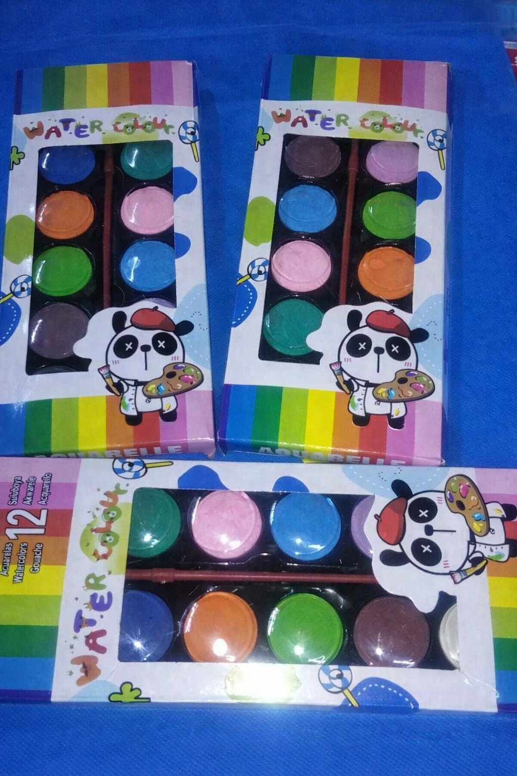 Watercolor Paint Set  Colors in Plastic Palette Tray with Paintbrush for Kids, Students & Beginners