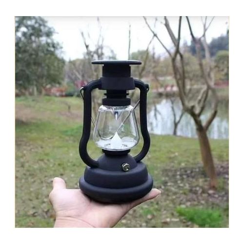 JSOT T93 Solar Rechargeable LED Lantern – Portable Hand Crank & Solar Lamp with Power Bank, USB Charging, Camping Emergency Light (Black)