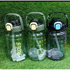 Motivational Water Bottle with Time Markers, Carry Handle & Built-in Straw – Leakproof BPA-Free Sports Hydration Bottle for Gym, Fitness, Office & Outdoor – 1.5L Large Capacity