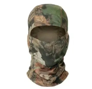 Tactical Camouflage Balaclava Full-Face Mask – Stretch Fabric Ski Mask in Solid Tan, Woodland Camo & Leaf Camo – Breathable Windproof Neck Gaiter for Hunting, Cycling, Motorcycle & Outdoor Sports
