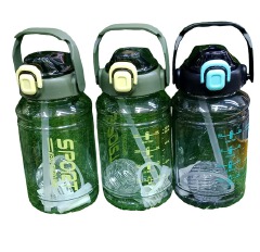 Motivational Water Bottle with Time Markers, Carry Handle & Built-in Straw – Leakproof BPA-Free Sports Hydration Bottle for Gym, Fitness, Office & Outdoor – 1.5L Large Capacity