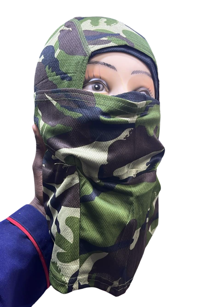 Tactical Camouflage Balaclava Full-Face Mask – Stretch Fabric Ski Mask in Solid Tan, Woodland Camo & Leaf Camo – Breathable Windproof Neck Gaiter for Hunting, Cycling, Motorcycle & Outdoor Sports