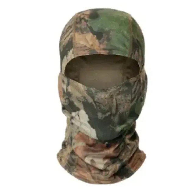 Tactical Camouflage Balaclava Full-Face Mask – Stretch Fabric Ski Mask in Solid Tan, Woodland Camo & Leaf Camo – Breathable Windproof Neck Gaiter for Hunting, Cycling, Motorcycle & Outdoor Sports