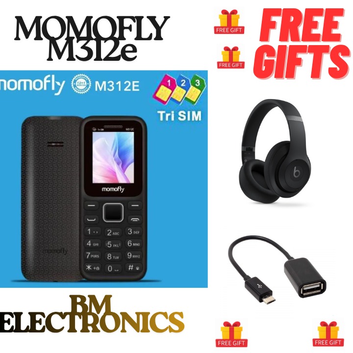 [ NEW ARRIVAL ] momofly M312E 32 MB RAM featured phone Triple SIM Regular 5C Battery, 1.77" display with BT connectivity featured phones+free gifts(headphones+otg)