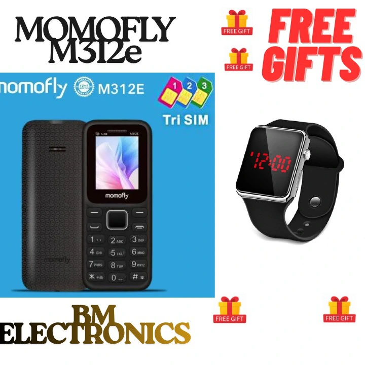 [ NEW ARRIVAL ] momofly M312E 32 MB RAM featured phone Triple SIM Regular 5C Battery, 1.77" display with BT connectivity featured phones+free gifts(WATCH)