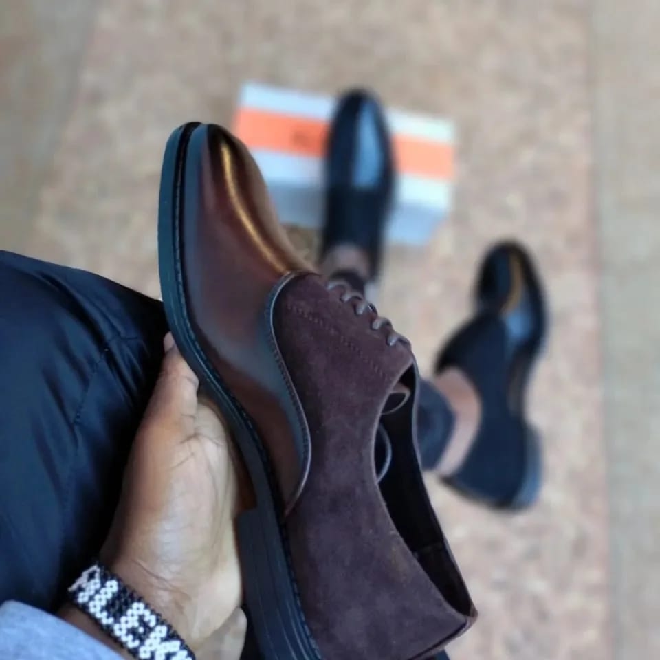 Men’s Premium Formal Oxford Leather Shoes Classic Black Business Dress Footwear for Office Interviews Weddings Corporate Events Durable Comfortable Elegant Slip-On Lace-Up Design Style Finish
