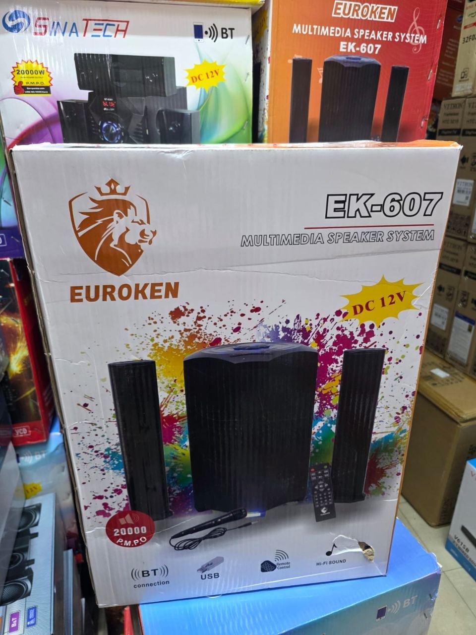 EK 607 EUROKEN MULTIMEDIA SPEAKER SYSTEM🔊 Powerful Bass Bluetooth Subwoofer | USB AUX FM Home Theatre Sound
