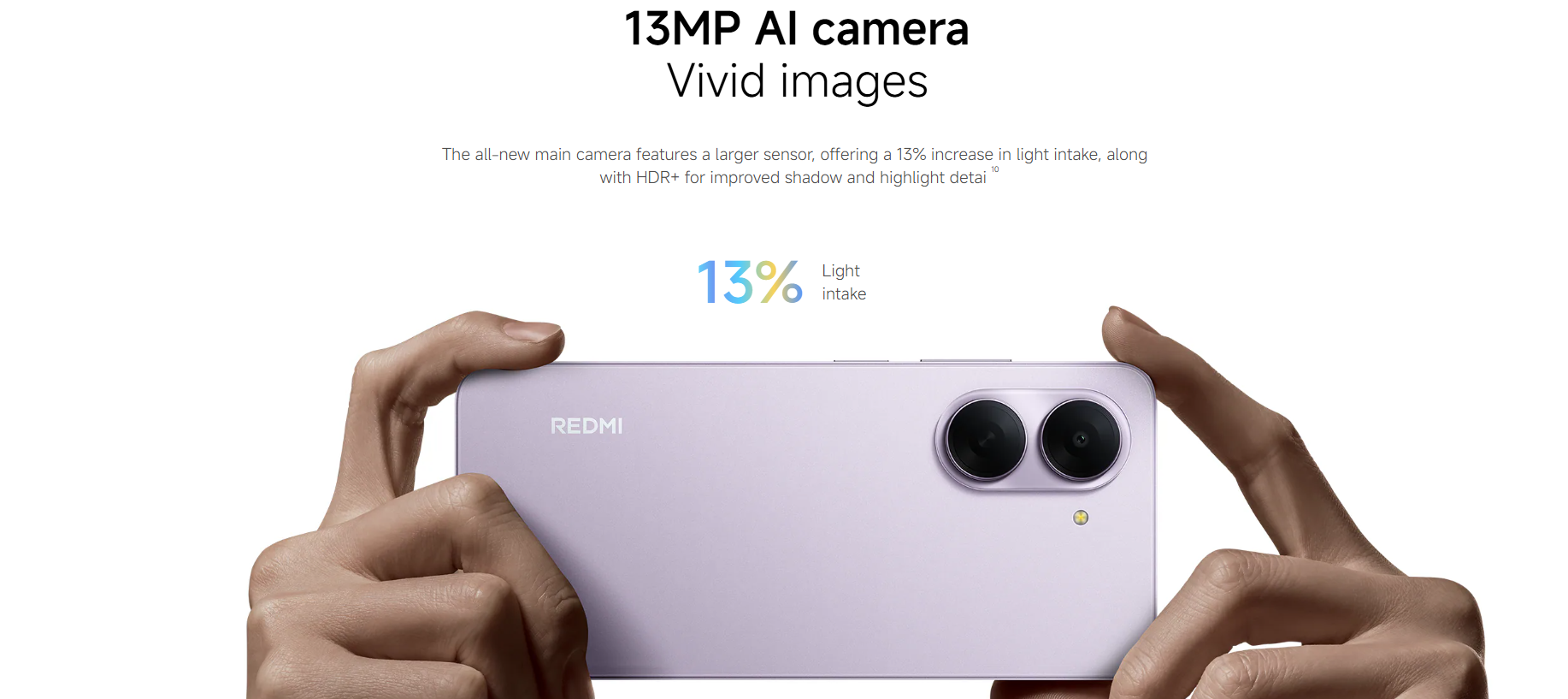 [New Arrival] Xiaomi Redmi A7 64GB + 3GB 6.88 Inch 120Hz LCD Display (32+8)MP Camera 5200mAh Battery 15W Charge Dual Sim Android 15 Side Fingerprint Smartphone