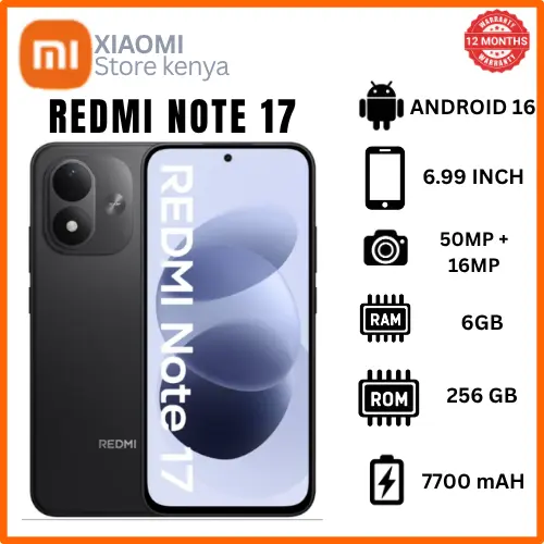[New Arrival]Redmi Note 17 6.99" Inches Amoled Screen 256GB ROM+ 6GB RAM 50 MP Main Camera +16MP Front ,7700 mAh battery capacity 45W Fast Charging In-screen fingerprint ANDROID 16 Smartphone Phone