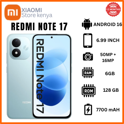 [New Arrival]Redmi Note 17 6.99" Inches Amoled Screen 128GB ROM+ 6GB RAM 50 MP Main Camera +16MP Front ,7700 mAh battery capacity 45W Fast Charging In-screen fingerprint ANDROID 16 Smartphone Phone