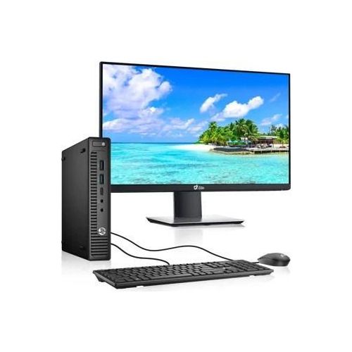 HP Refurbished 600 / 800 G1 4th Gen Mini PC Tiny Desktop - Intel Core i5, 8GB RAM, 500GB HDD, DELL 20" Monitor, Windows 11 Pro Mouse, Keyboard COMPLETE SET WITH FREE CONNECTING CABLES