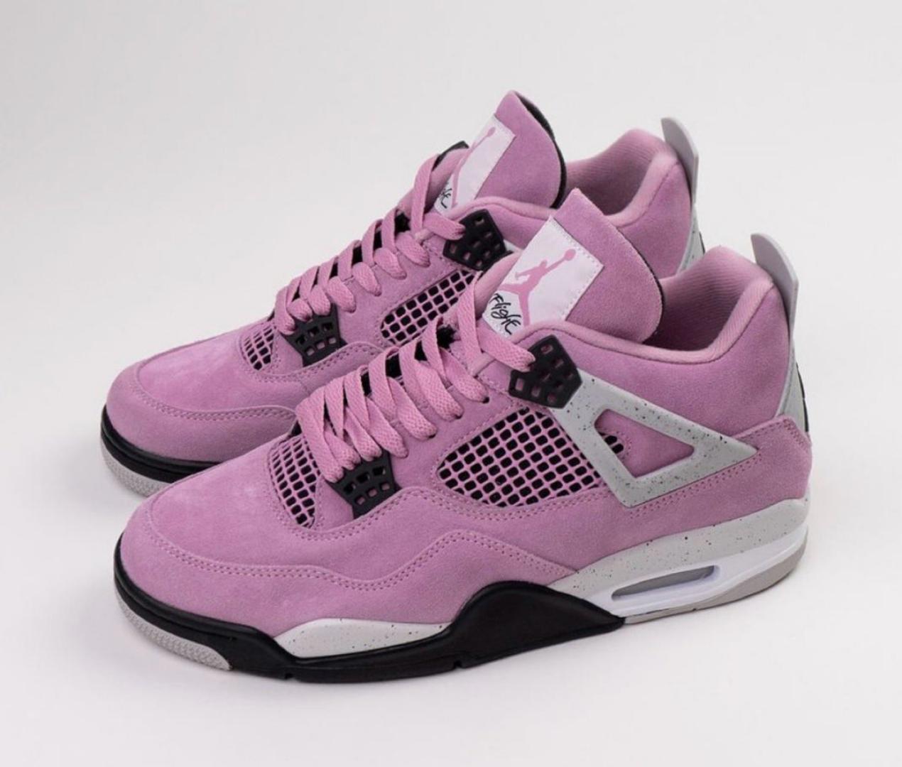 Air Jordan 4 Retro Orchid Pink-White Women Sneakers (Best Shop for Quality Shoes, Sneakers, Casuals, Boots, Oxfords, Officials and Shoe Accessories)