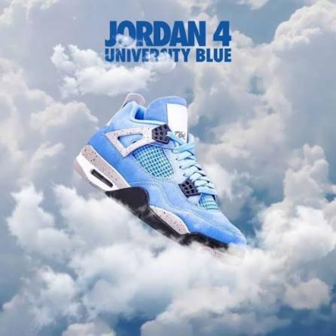 Air Jordan 4 Retro GS "University Blue" White Cement Grey (Best Shop for Quality Shoes, Sneakers, Casuals, Boots, Oxfords, Officials and Shoe Accessories)