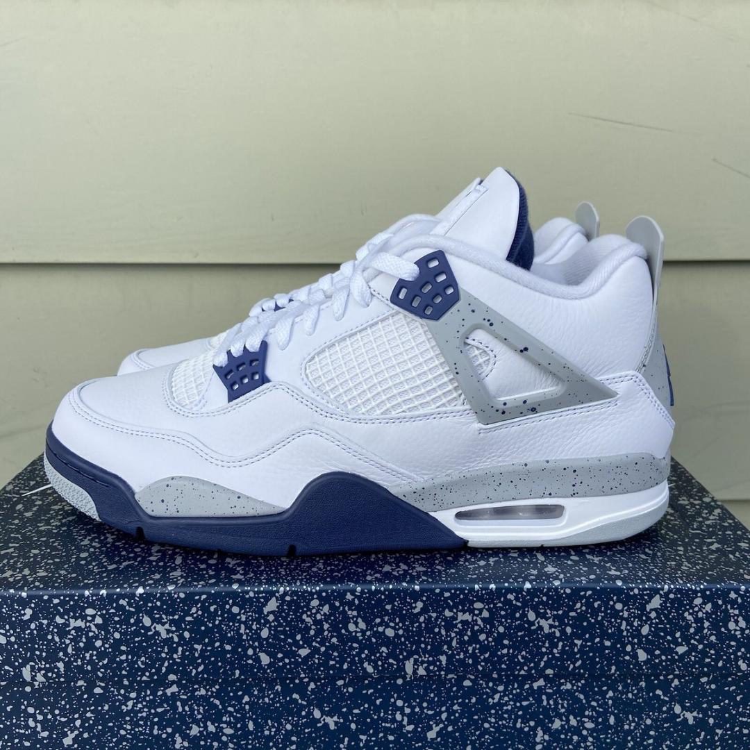 Air Jordan 4 "Midnight Navy" Men's Retro Basketball Shoes Mid Top (Best Shop for Quality Shoes, Sneakers, Casuals, Boots, Oxfords, Officials and Shoe Accessories)
