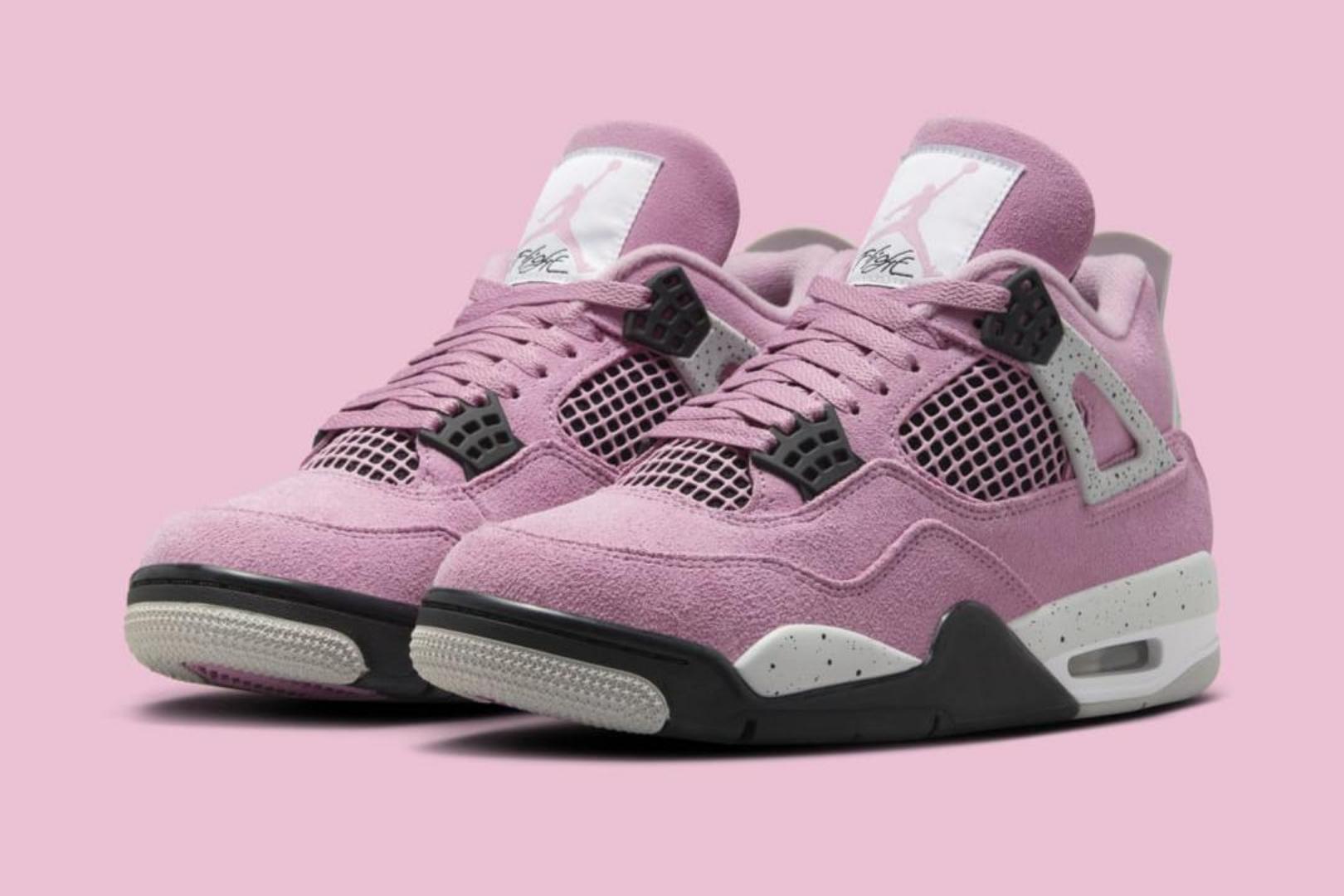 Air Jordan 4 Retro Orchid Pink-White Women Sneakers (Best Shop for Quality Shoes, Sneakers, Casuals, Boots, Oxfords, Officials and Shoe Accessories)