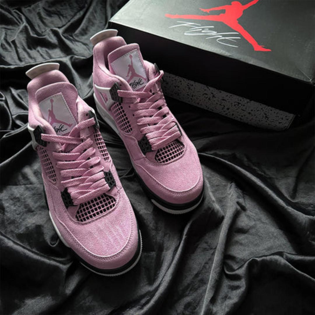 Air Jordan 4 Retro Orchid Pink-White Women Sneakers (Best Shop for Quality Shoes, Sneakers, Casuals, Boots, Oxfords, Officials and Shoe Accessories)