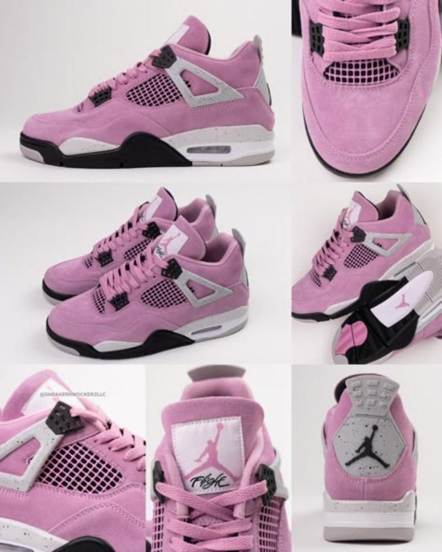 Air Jordan 4 Retro Orchid Pink-White Women Sneakers (Best Shop for Quality Shoes, Sneakers, Casuals, Boots, Oxfords, Officials and Shoe Accessories)